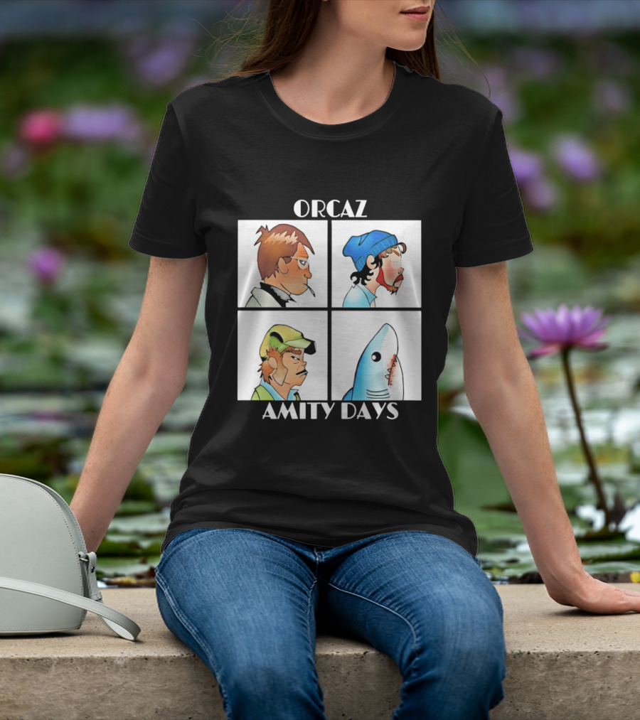 Orcaz Amity Days Four Grid Shark Bite Album Cover T-Shirt