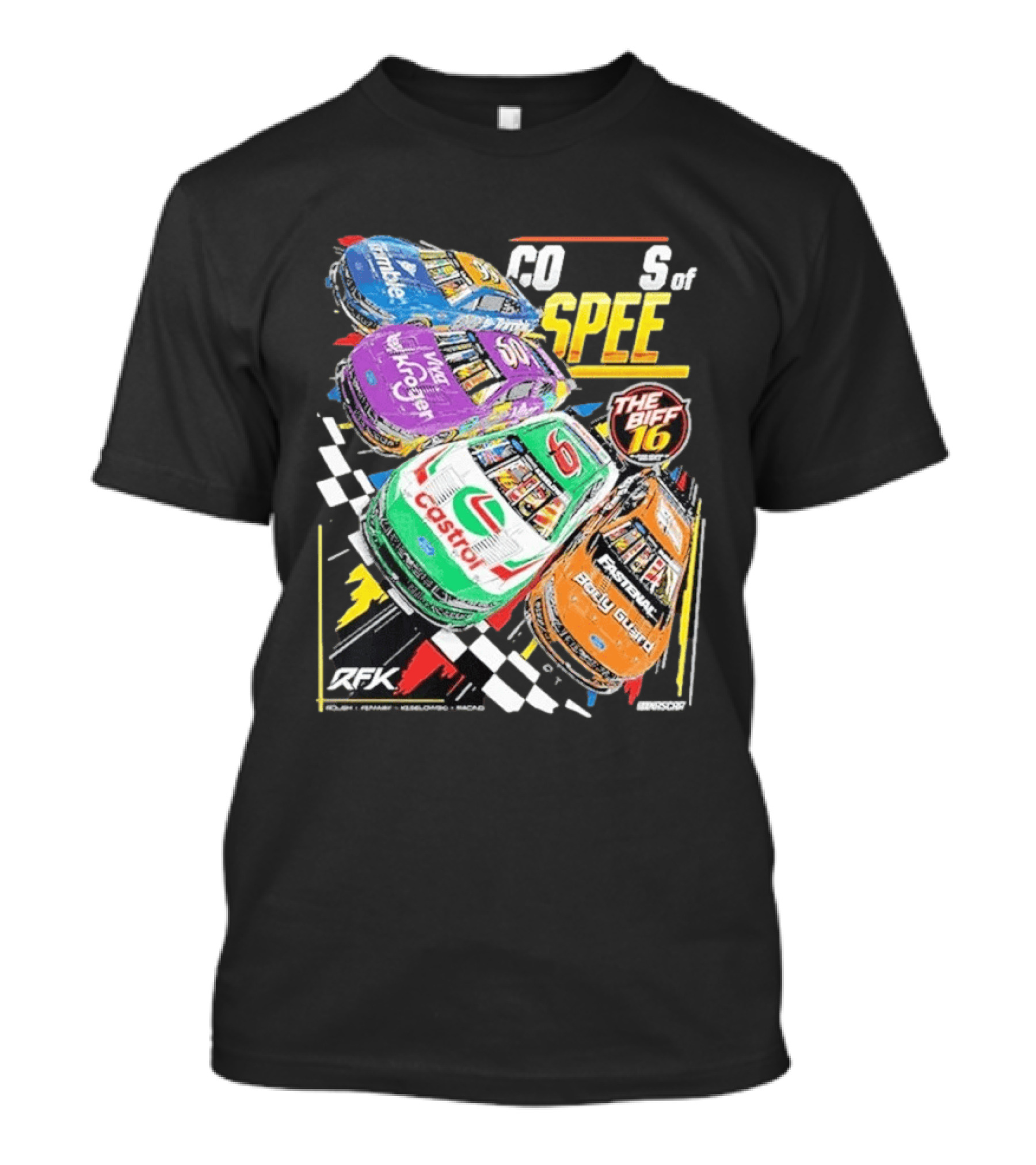 RFK Racing Colors Of Speed Castrol The Biff 16 Daytona 500 Cars T-Shirt