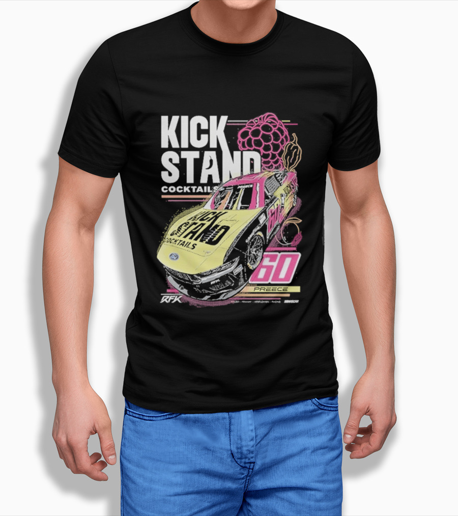 Kickstand Cocktails RFK Racing 60 Ryan Preece Car T-Shirt