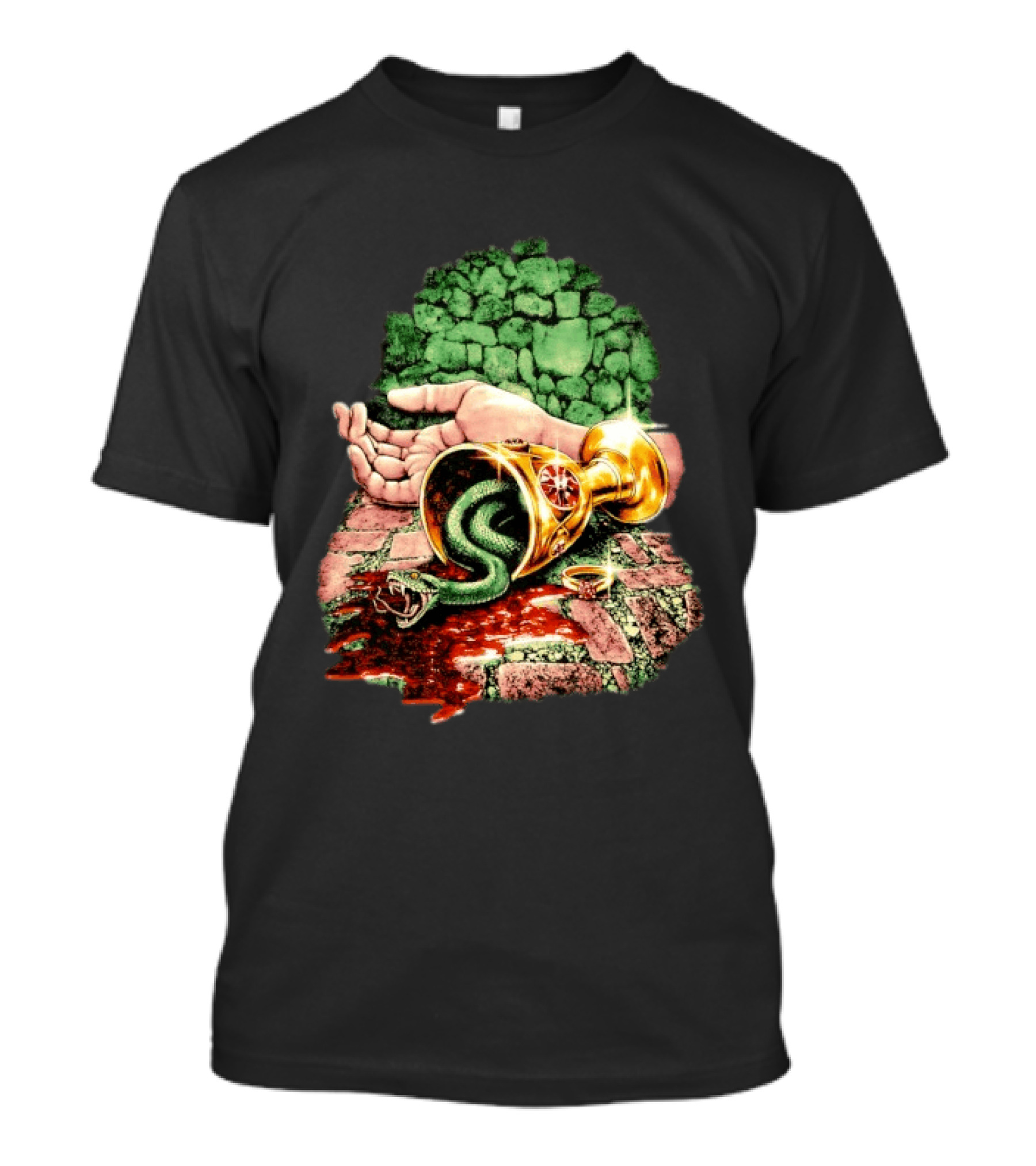 Enchanted Serpent With Golden Chalice And Ring Fantasy T-Shirt