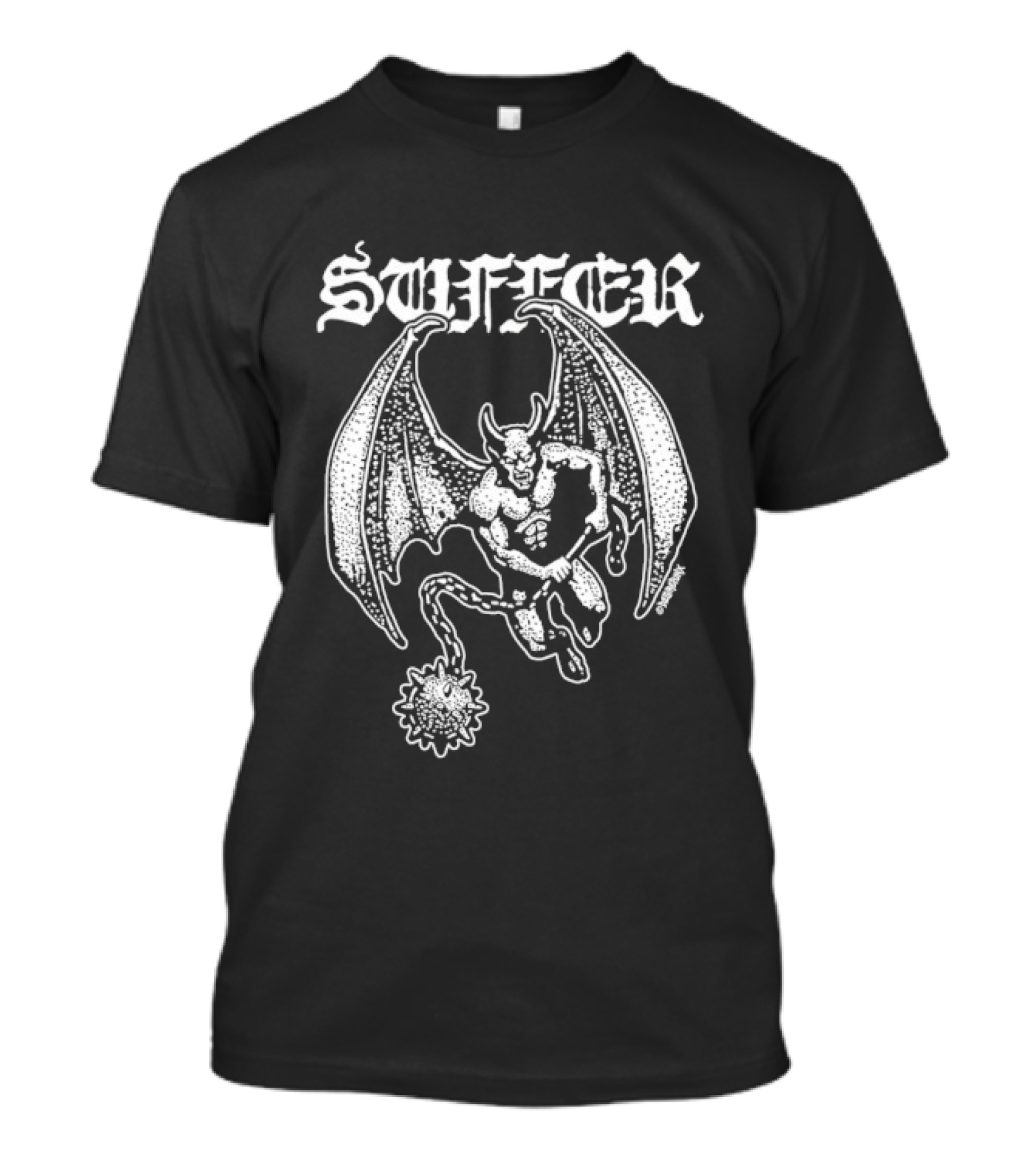 Suffer Devil With Morning Star Heavy Metal Iconic Demon T-Shirt