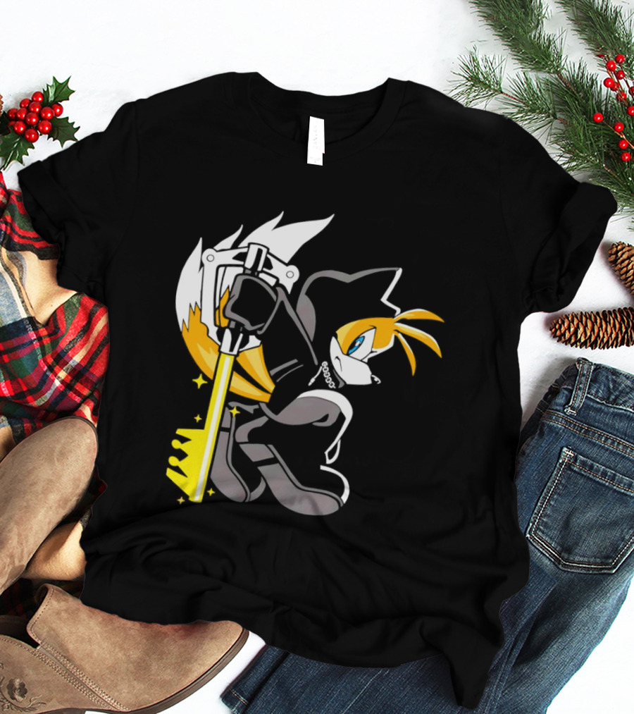 Tails The Fox In Organization XIII Cloak Holding Keyblade T-Shirt