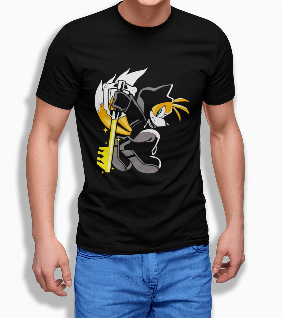 Tails The Fox In Organization XIII Cloak Holding Keyblade T-Shirt