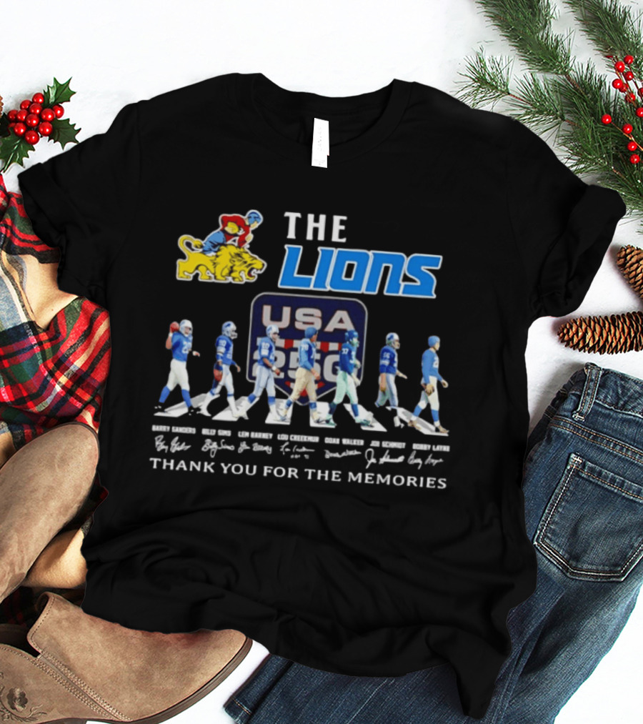 The Lions USA Football Evolution Thank You For The Memories T-Shirt