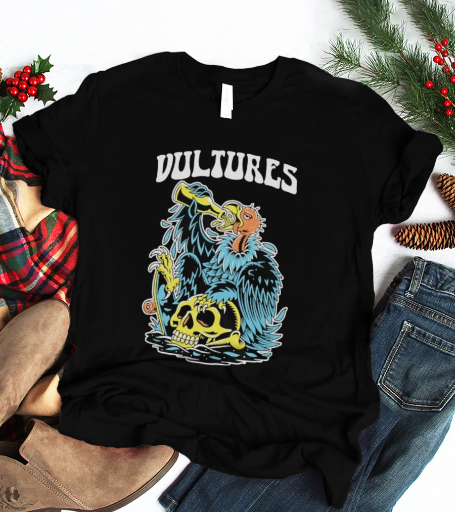 Vultures Drinking Beer On Skull T-Shirt