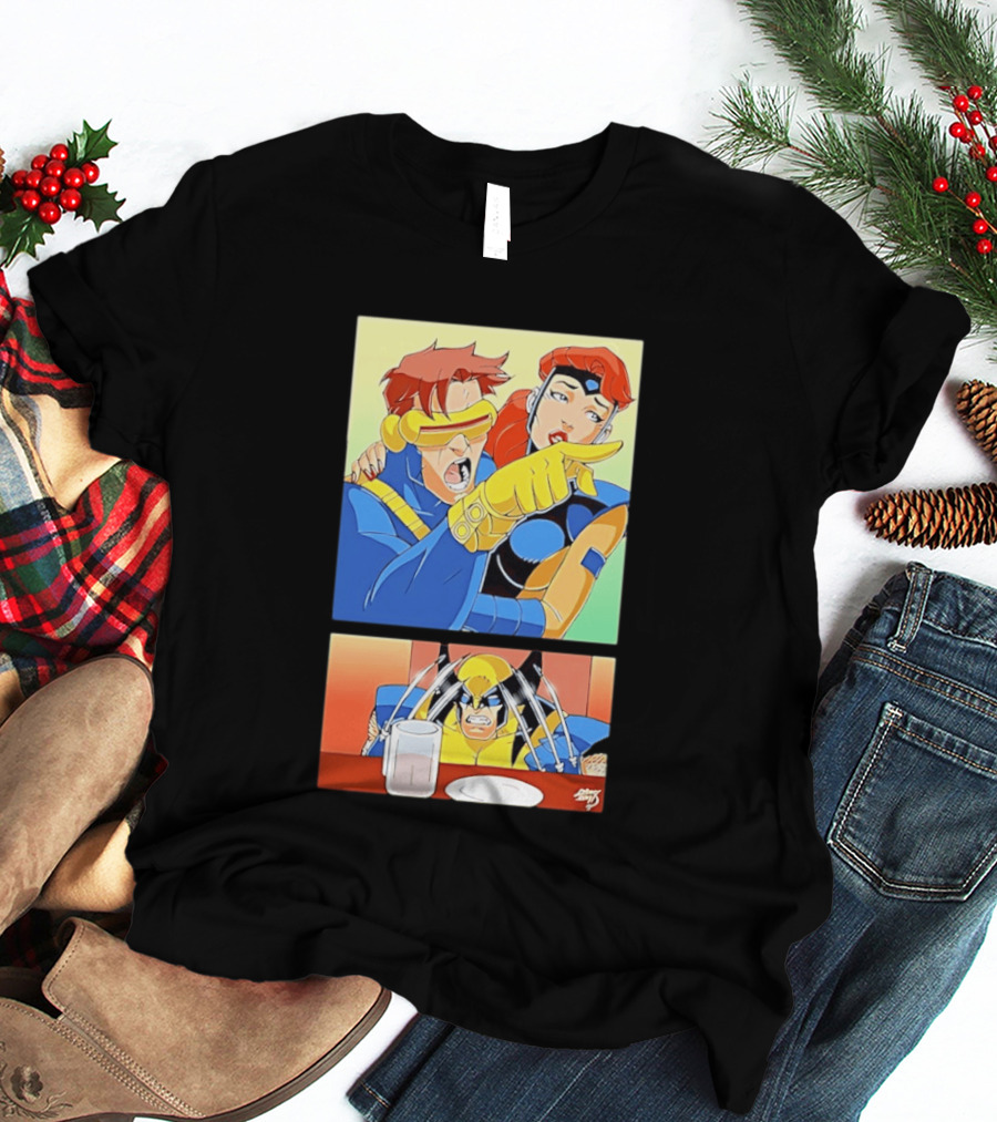 Wolverine Cyclops Jean Grey X Men Meme Classic Comic Panel T-Shirt