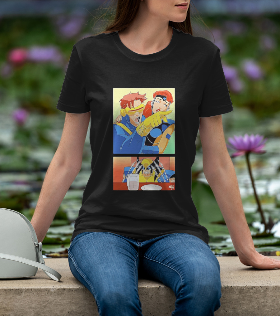 Wolverine Cyclops Jean Grey X Men Meme Classic Comic Panel T-Shirt