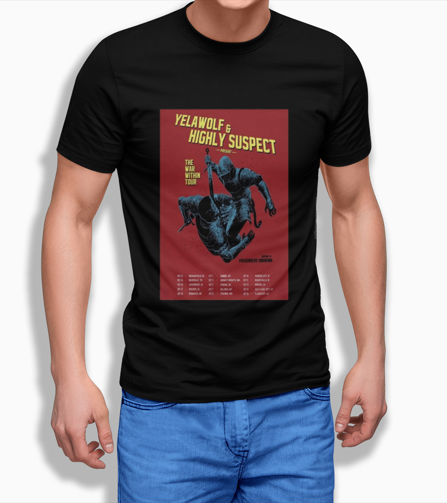 Yelawolf & Highly Suspect Present The War Within Tour 2026 Passengers Unknown Support Dates T-Shirt