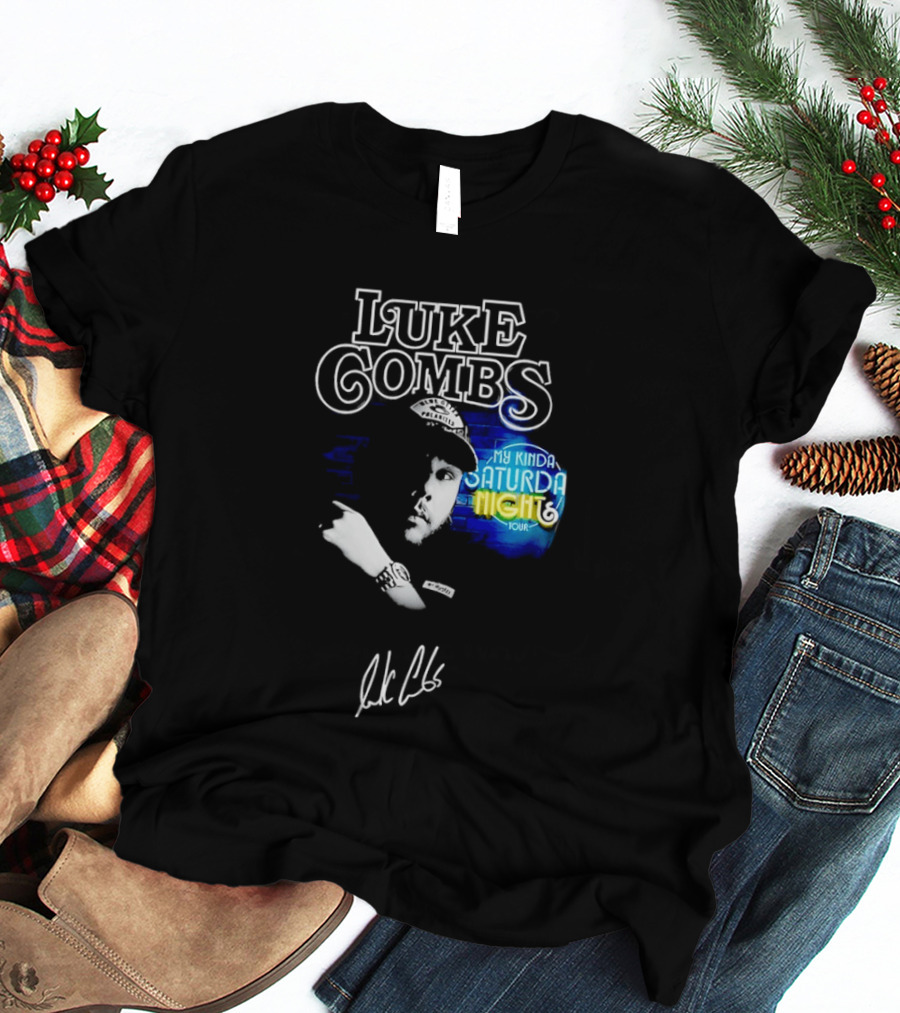 Luke Combs My Kinda Saturday Night Tour Signature Hat T-Shirt