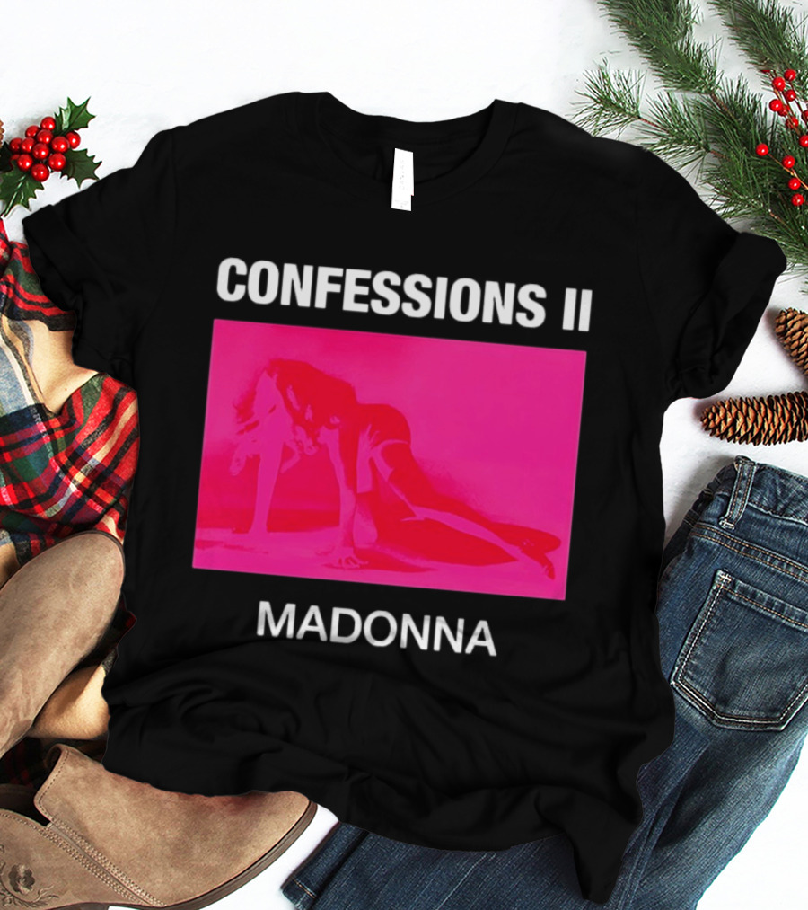 CONFESSIONS II MADONNA Pop Music Album Cover Vibrant Pink Collage T-Shirt