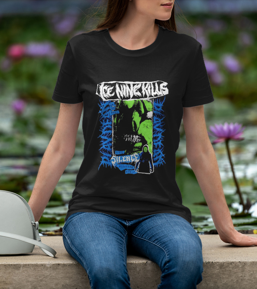 Ice Nine Kills Can You Feel The Silence Slipping Away Horror Themed Psychedelic T-Shirt