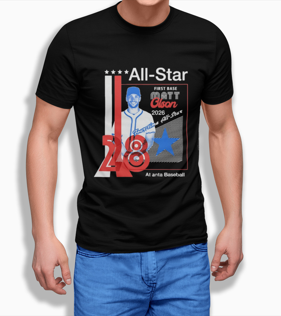 Matt Olson 2026 Four Time All Star Atlanta Baseball 28 First Base T-Shirt
