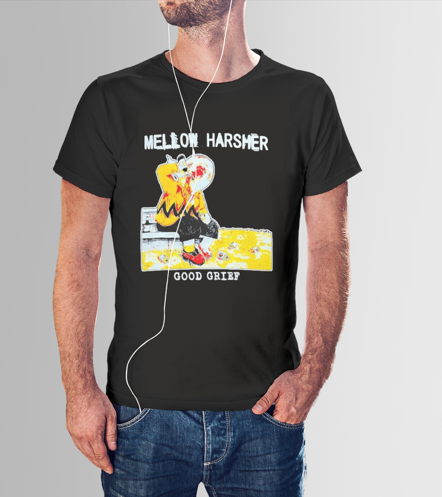 Mellow Harsher Good Grief Charlie Brown Drinking Image T-Shirt