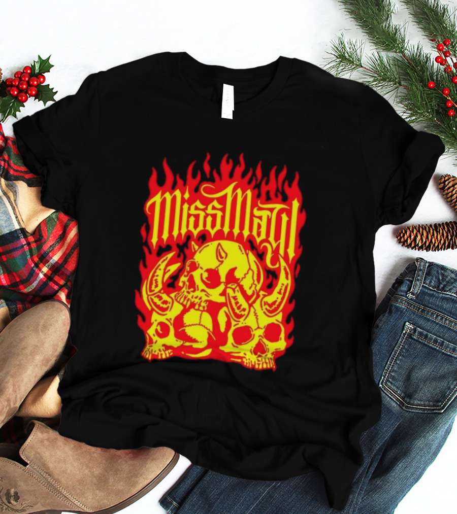 Miss May I Flaming Skulls Fire Metalcore Band T-Shirt