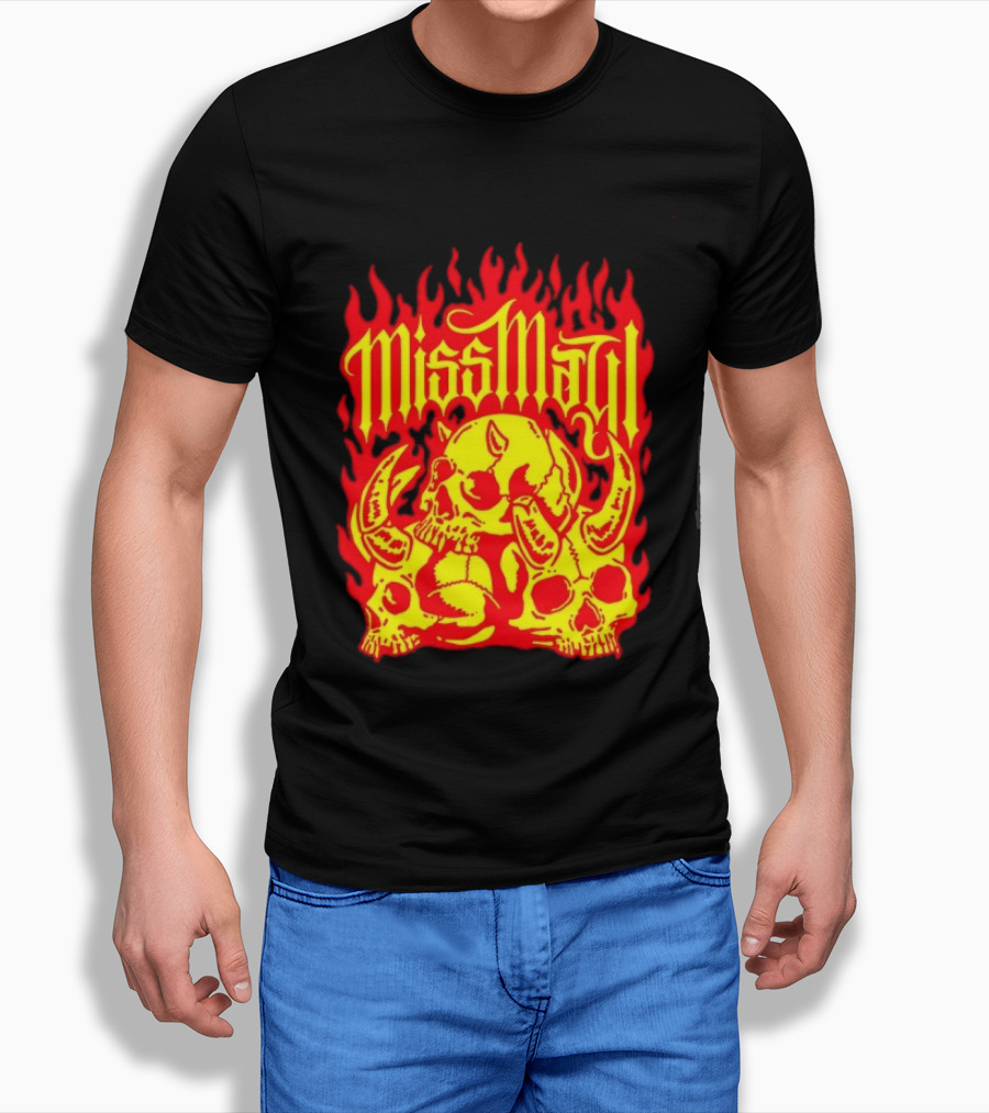 Miss May I Flaming Skulls Fire Metalcore Band T-Shirt