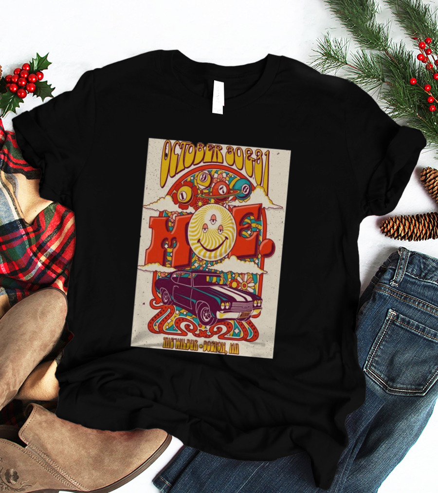 Moe October 30 31 The Wilbur Boston MA Psychedelic Eye Smile 2026 Vintage Car T-Shirt
