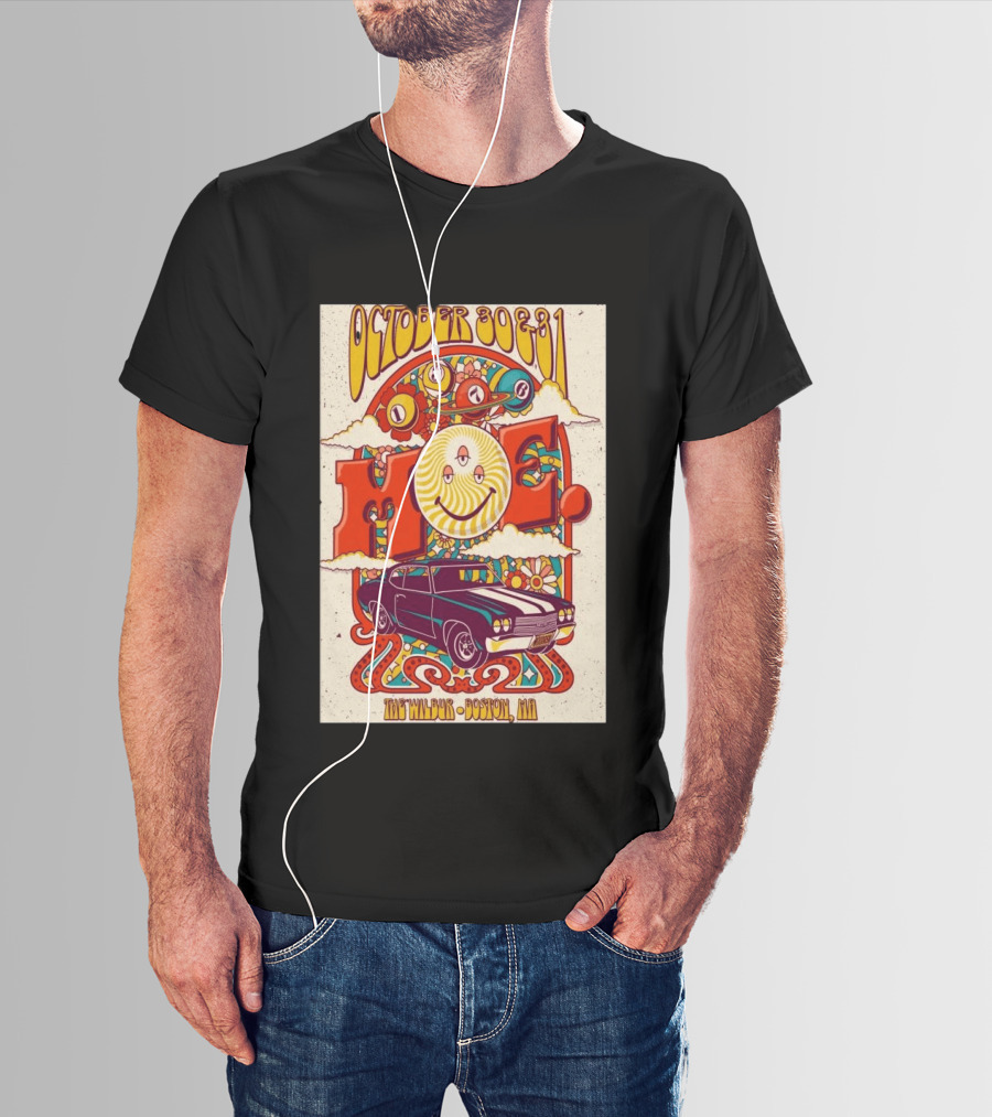 Moe October 30 31 The Wilbur Boston MA Psychedelic Eye Smile 2026 Vintage Car T-Shirt
