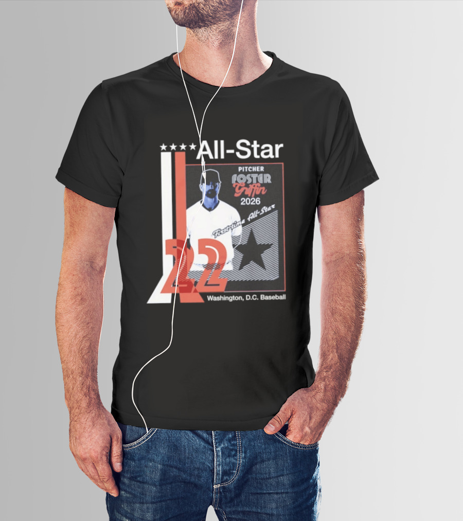 Foster Griffin 2026 First Time All Star Pitcher Washington D.C. Baseball 22 T-Shirt