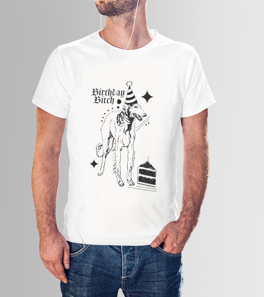 Birthday Bitch Dog Party Hat Cake Celebration Fun T-Shirt