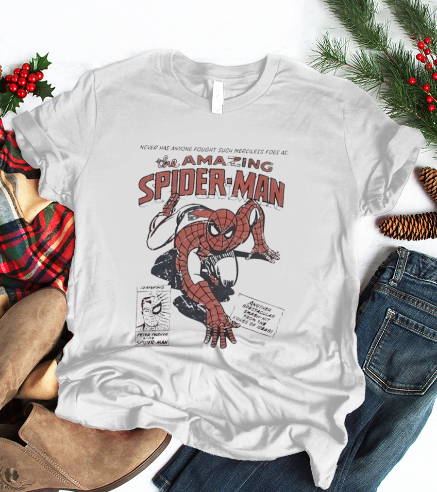 The Amazing Spider Man Never Has Anyone Fought Such Merciless Foes Peter Parker Comic T-Shirt