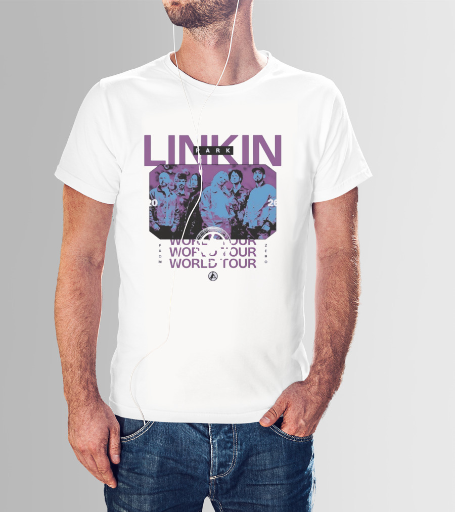 Linkin Park World Tour 2026 Purple Blue Duotone T-Shirt
