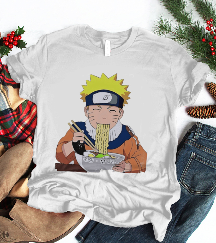 Naruto Uzumaki Ramen Eating Scene Anime Manga Character Popular T-Shirt