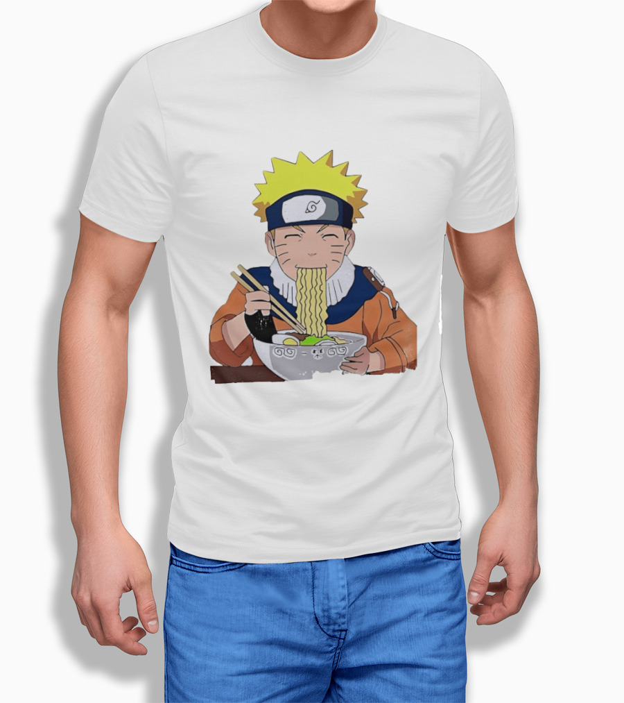 Naruto Uzumaki Ramen Eating Scene Anime Manga Character Popular T-Shirt