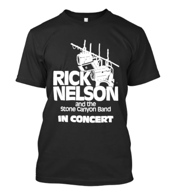 Rick Nelson And The Stone Canyon Band In Concert Trắng Trên Nền đen Dàn đèn Sân Khấu T-Shirt