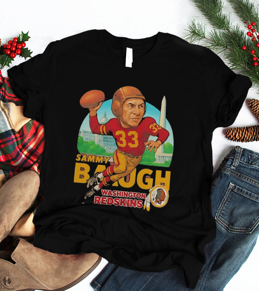 Sammy Baugh Washington Redskins Caricature Number 33 Football Legend T-Shirt