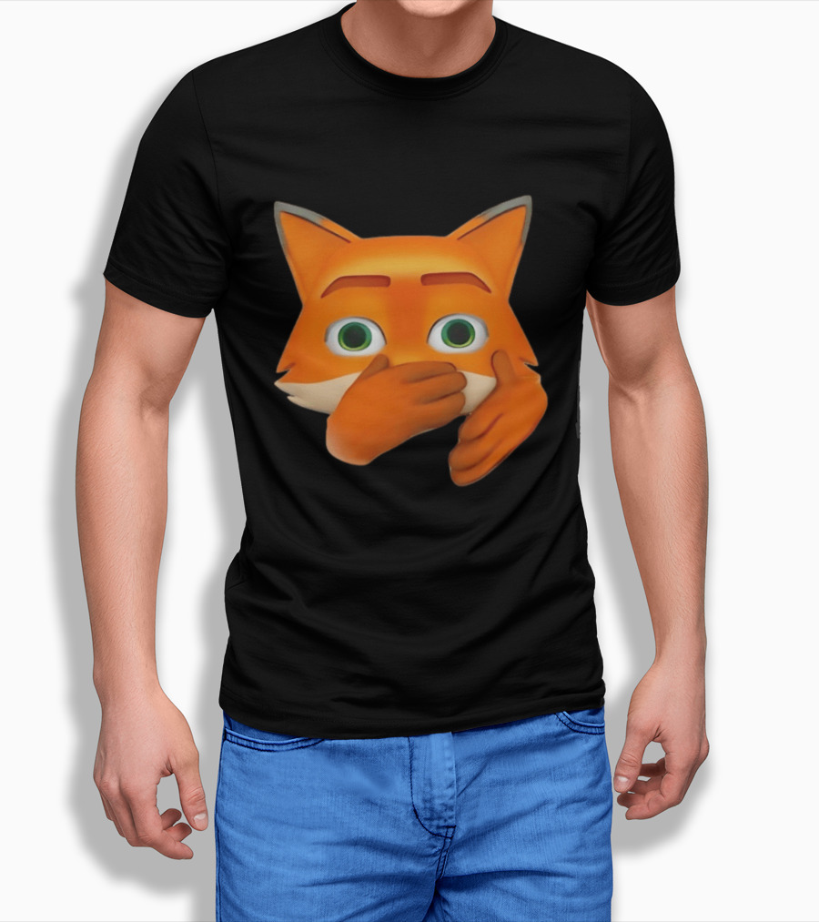 Scuba Fox Emoji Animal Covering Mouth Diving T-Shirt