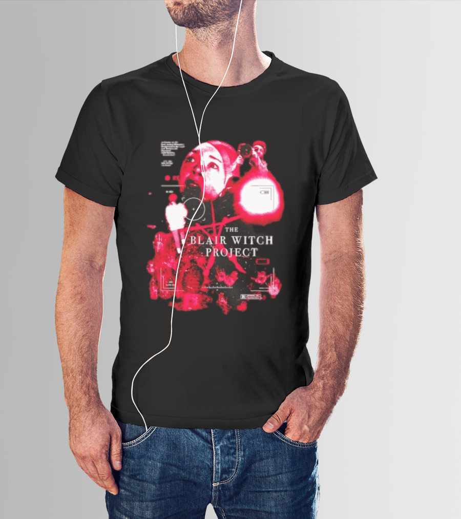 The Blair Witch Project Horror Movie Found Footage Red Overlay Face Montage T-Shirt
