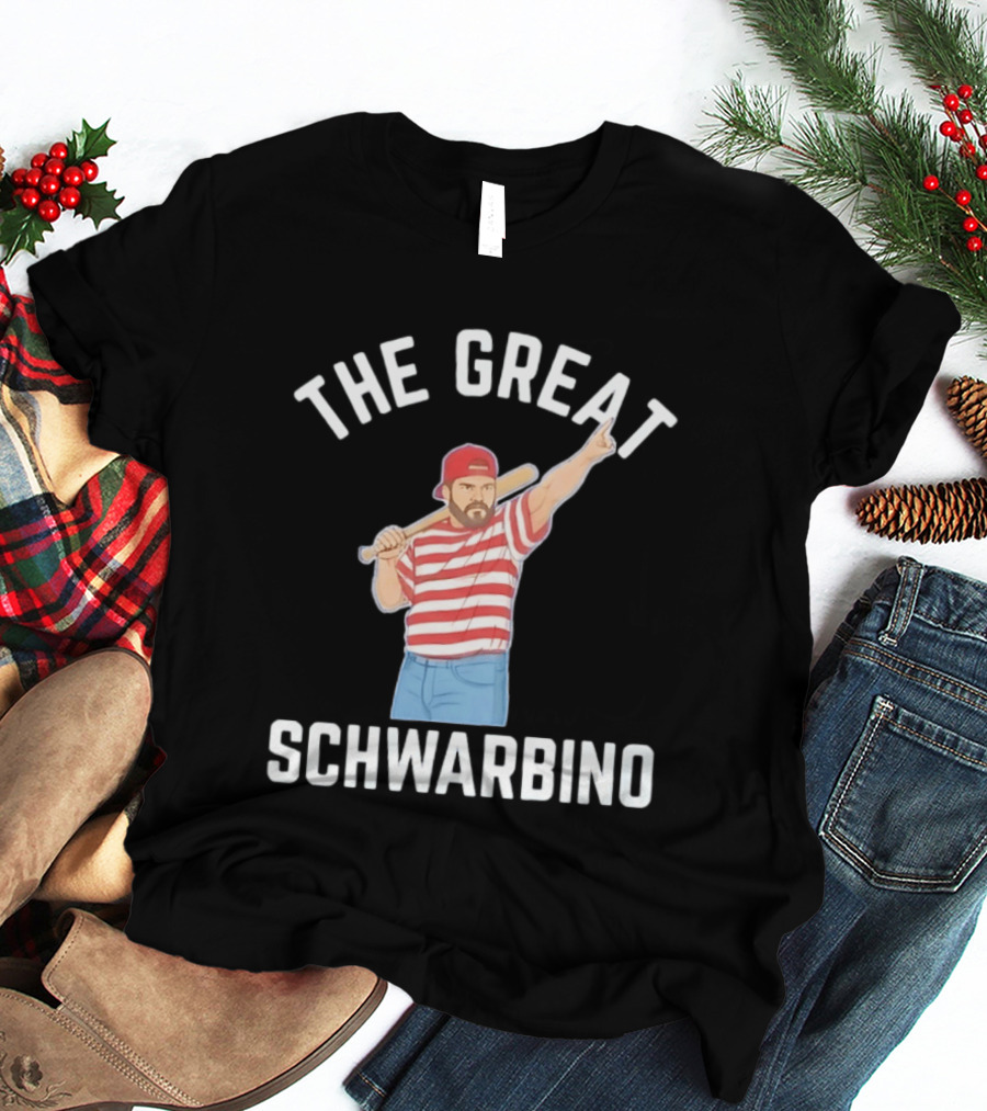 The Great Schwarbino Kyle Schwarber Philadelphia Phillies Striped Baseball T-Shirt