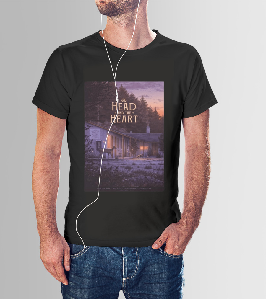 The Head And The Heart July 15 2026 Valley Motel Red Rocks Amphitheatre Morrison CO T-Shirt