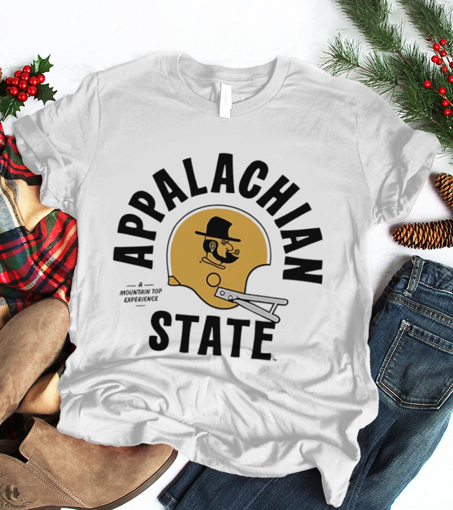 Appalachian State Mountaineers Vintage Football Helmet A Mountain Top Experience T-Shirt