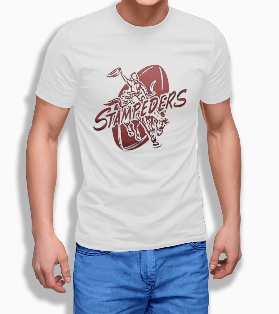 Calgary Stampeders CFL Football Bold Red Riding T-Shirt