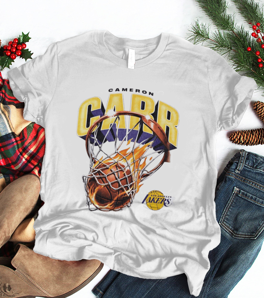 Cameron Carr Basketball Hoop Flame Los Angeles Lakers T-Shirt
