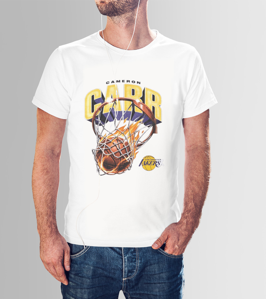 Cameron Carr Basketball Hoop Flame Los Angeles Lakers T-Shirt