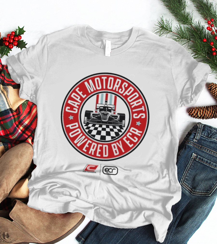 Cape Motorsports Powered By ECR Indy NXT 2026 Racing Car Checkered Flag T-Shirt