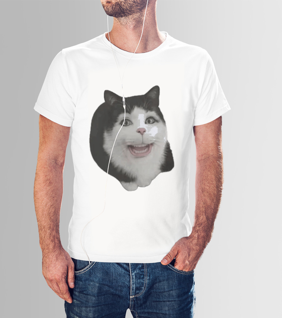 Grinning Cat With Human Teeth T-Shirt