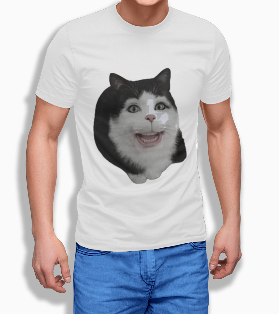 Grinning Cat With Human Teeth T-Shirt