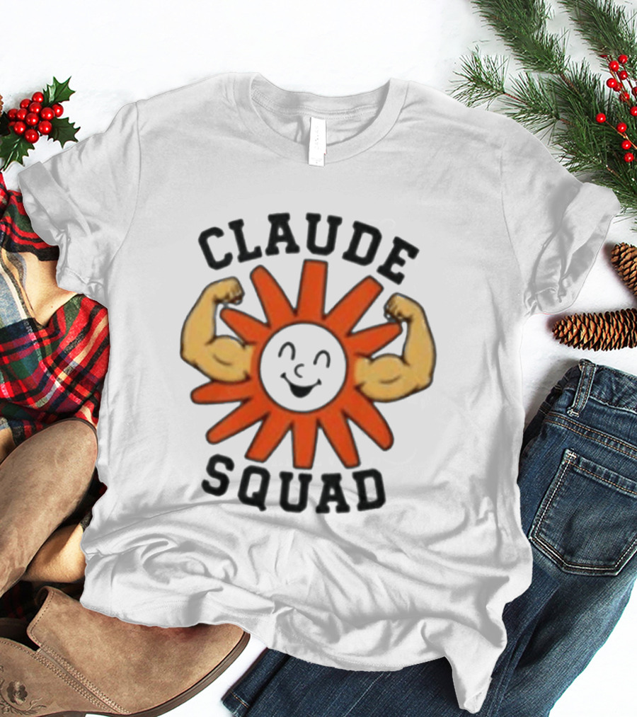 Claude Squad Sun With Flexing Arms T-Shirt