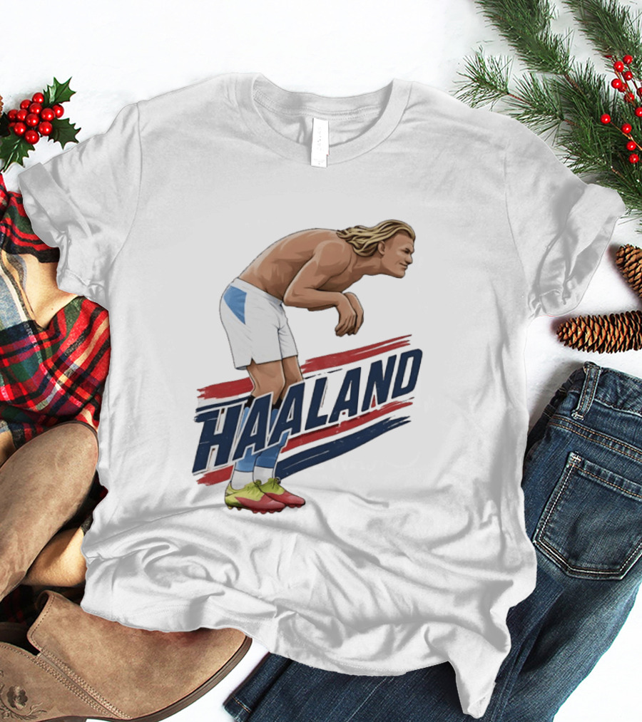 Haaland Taaland Meme Football Cartoon Player Pose T-Shirt