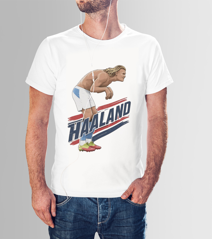 Haaland Taaland Meme Football Cartoon Player Pose T-Shirt