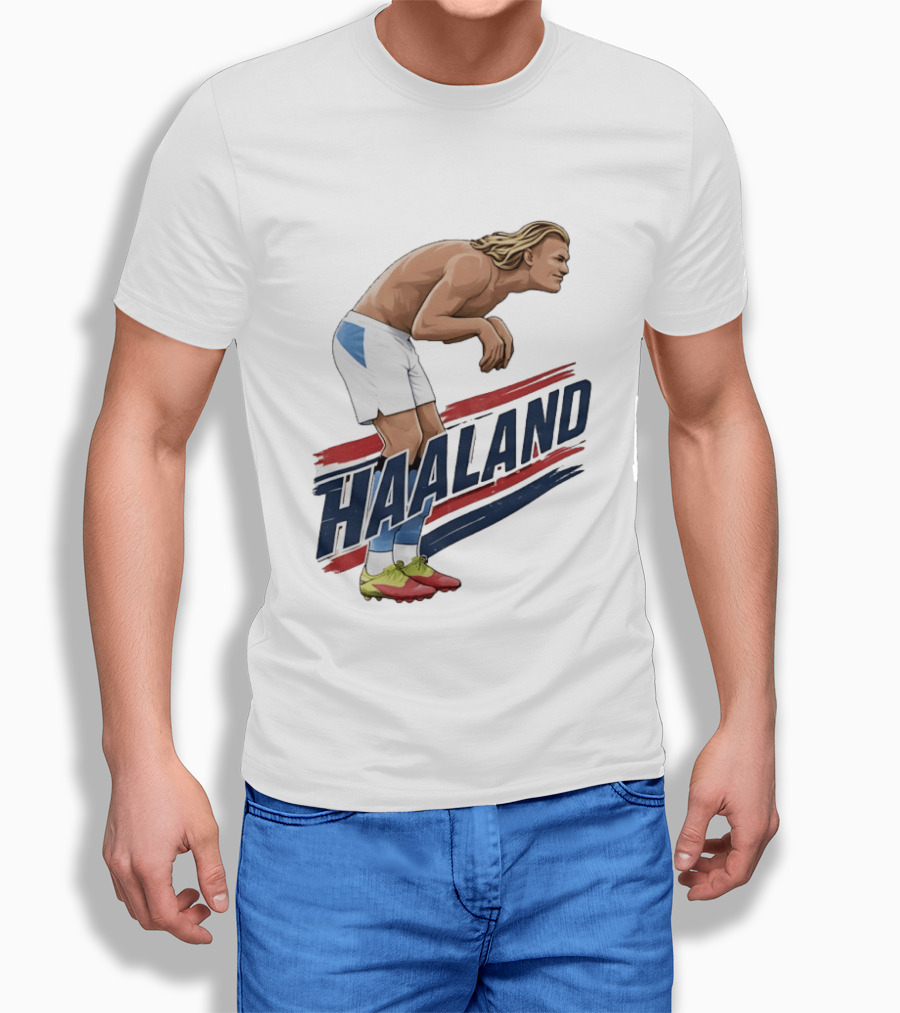 Haaland Taaland Meme Football Cartoon Player Pose T-Shirt