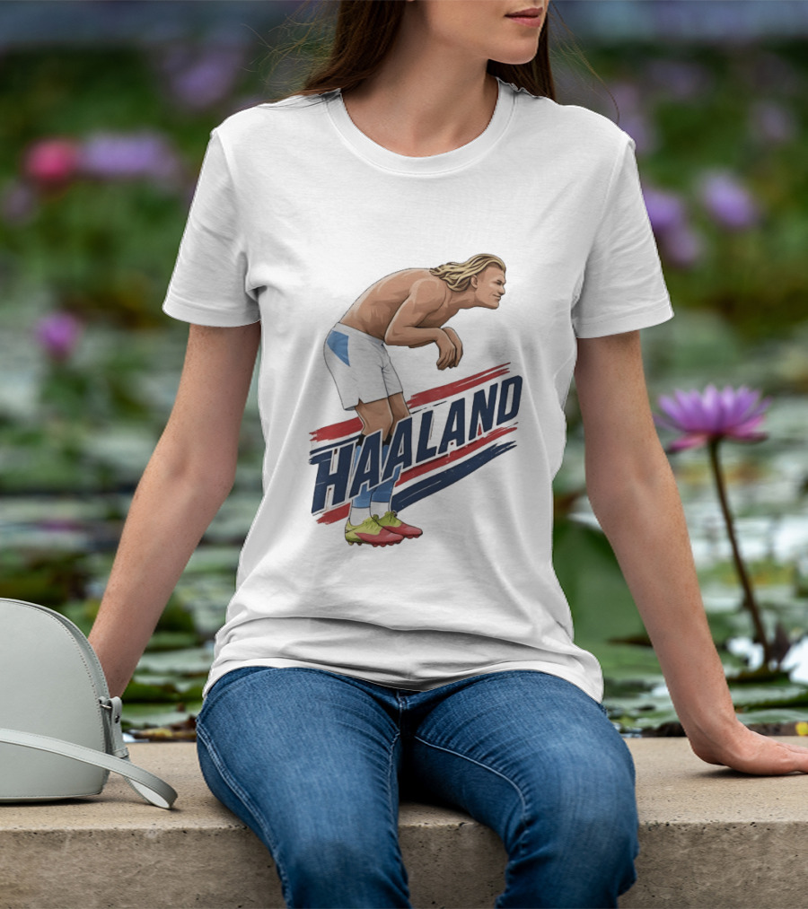 Haaland Taaland Meme Football Cartoon Player Pose T-Shirt