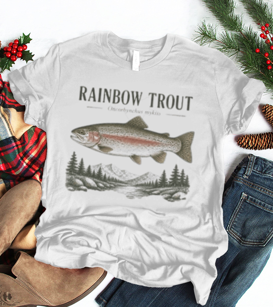 Rainbow Trout Oncorhynchus Mykiss Nature Scenic Mountain Landscape T-Shirt