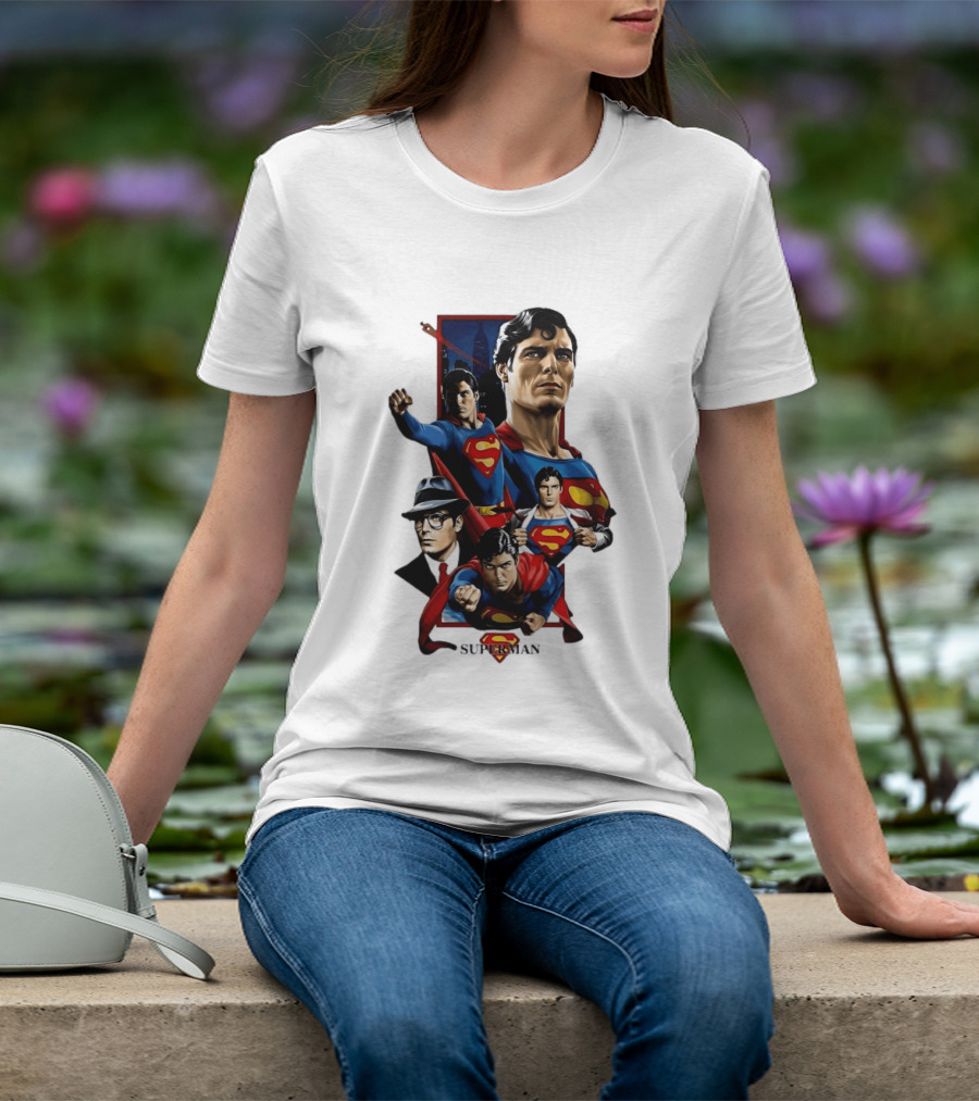 Superman Collage Classic Iconic Characters With S T-Shirt