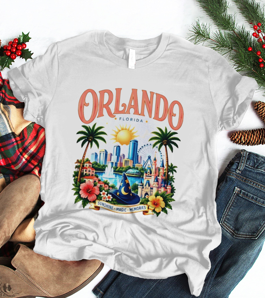 Orlando Florida Sunshine Magic Memories Skyline Adventure T-Shirt