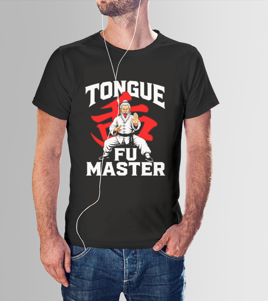 Tongue Fu Master Martial Arts Karate Bold Text Visual T-Shirt