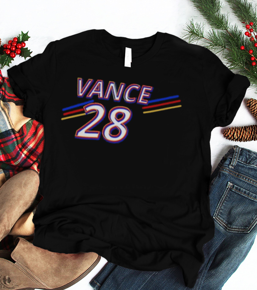 Vance 28 Vintage Striped Red Blue Yellow T-Shirt